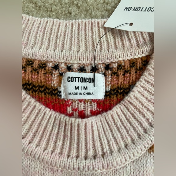 Christmas Sweater Vest with Reindeer - NEW - Size: Medium - Cotton On - Picture 2 of 6